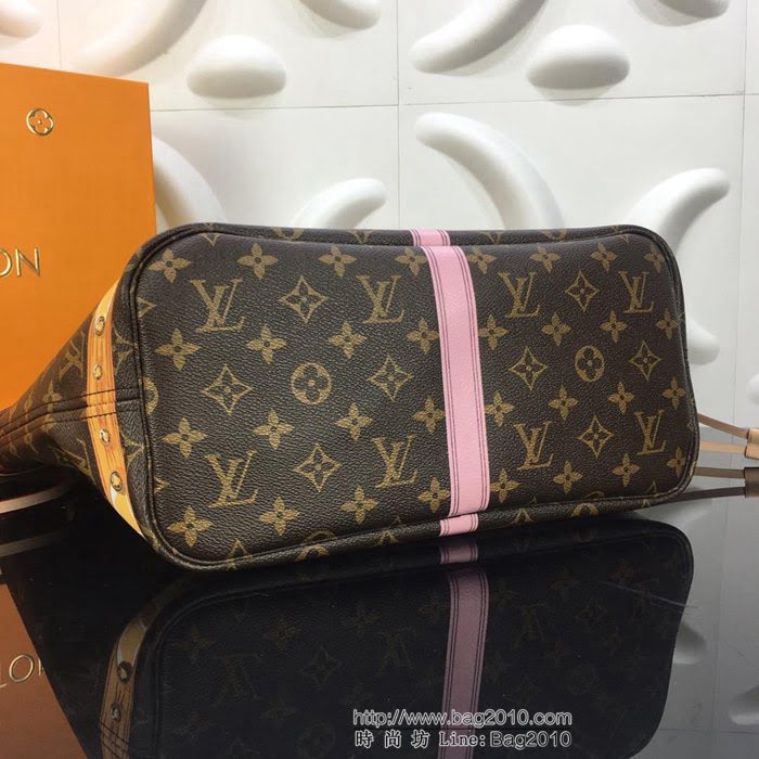 路易威登LV 頂級原單 M41390 Damier Azur印花塗層帆布配皮革 Neverfull中號手袋 休閒手提包 多功能手袋  YDH2462